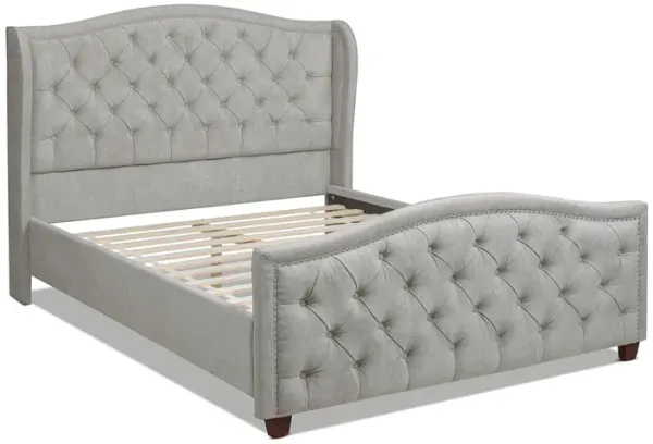 Fontana - Queen Wingback Upholstered Platform Bed Frame