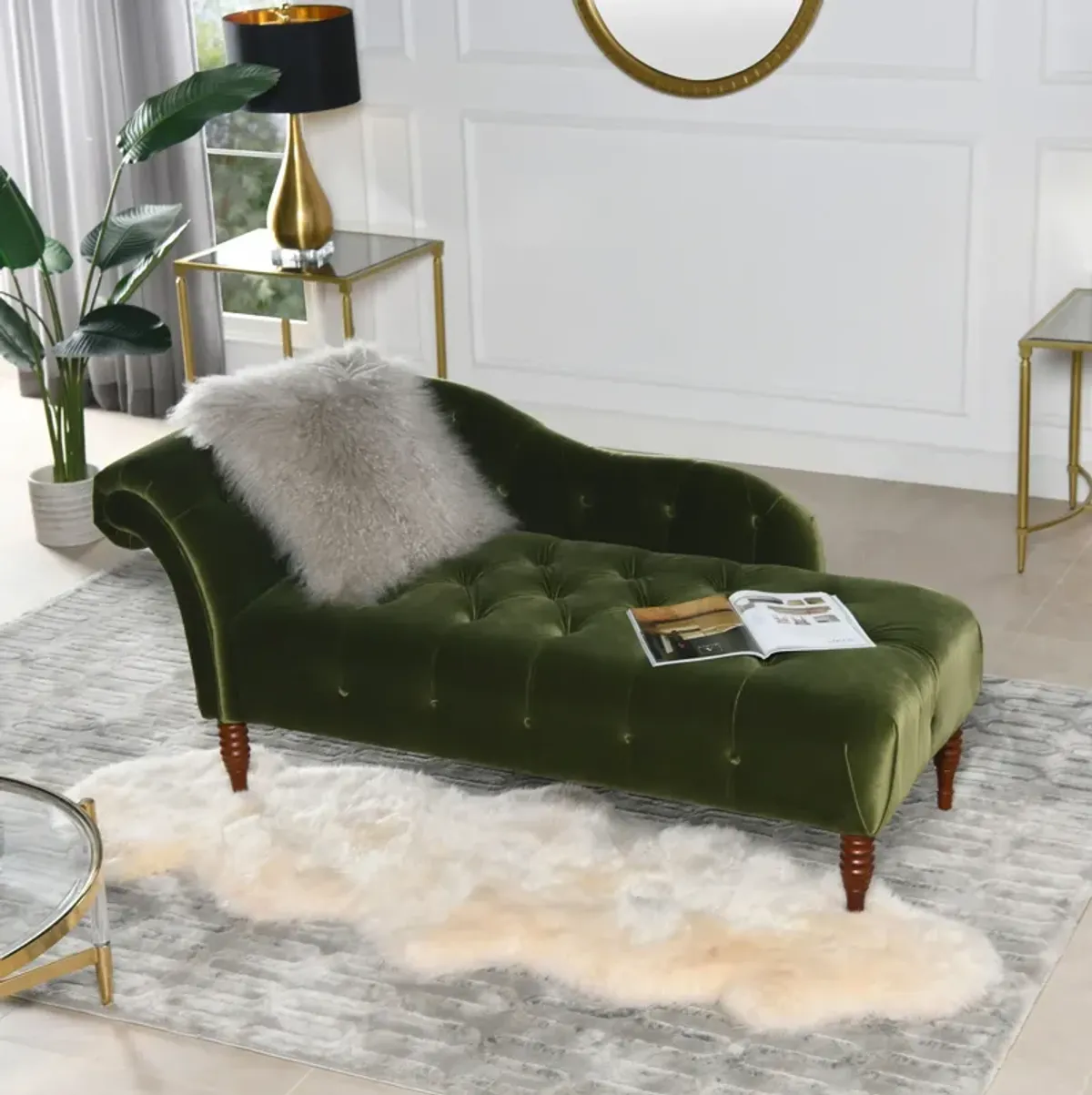 Samuel - Tufted Roll Arm Chaise Lounge