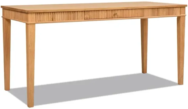 Dumont - Modern Farmhouse 1 Drawer Fluted Home Office Writing Desk - Natural Blonde