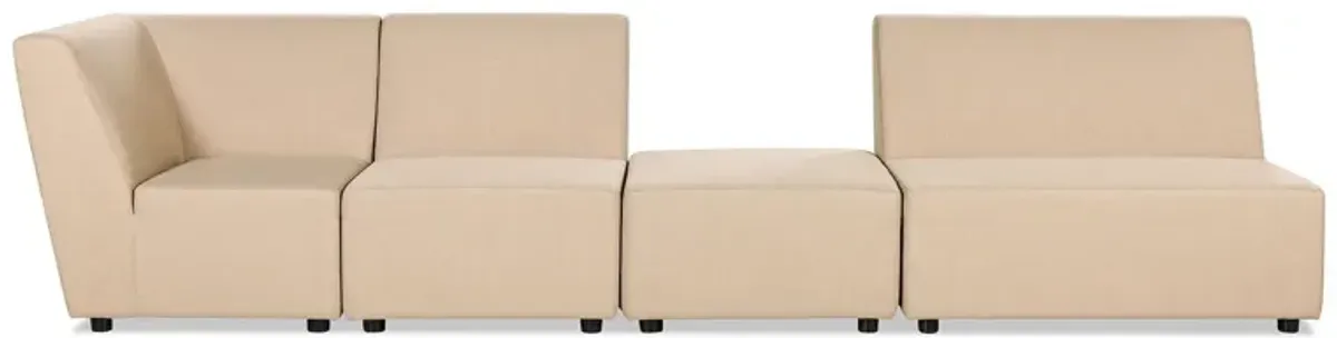 Cleo - Modular Upholstered Deep Seating Patio Armless Loveseat Axroma Olefin - Almond Beige