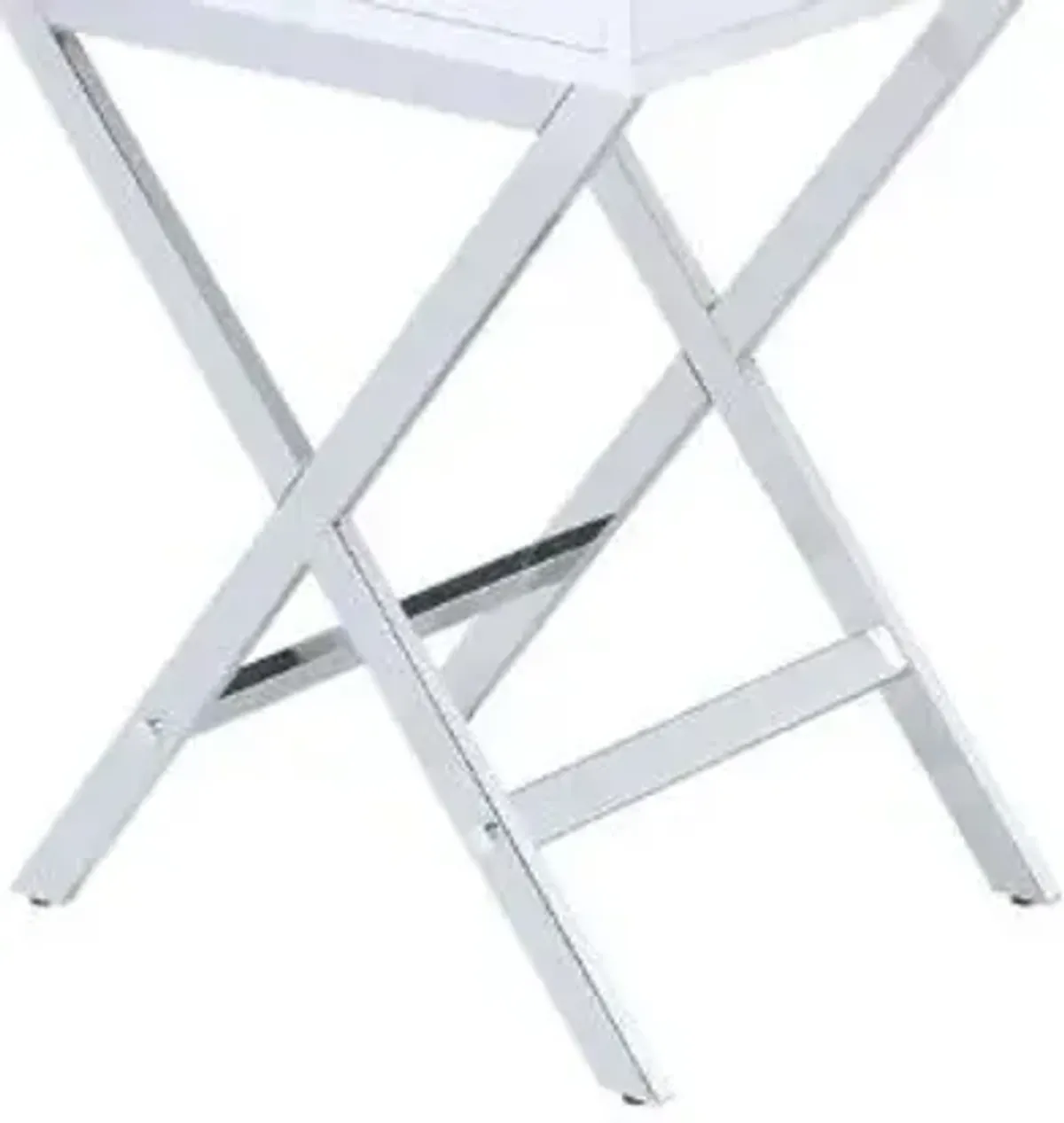 Coleen - Accent Table - White / Chrome