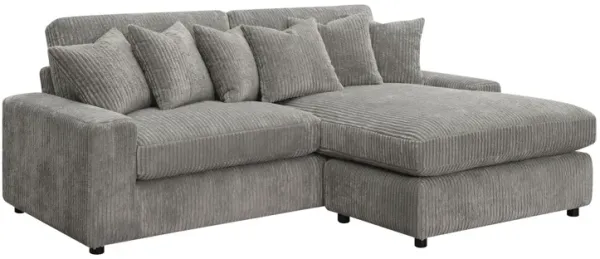 Tavia - Reversible Sectional Sofa With 6 Pillows - Gray