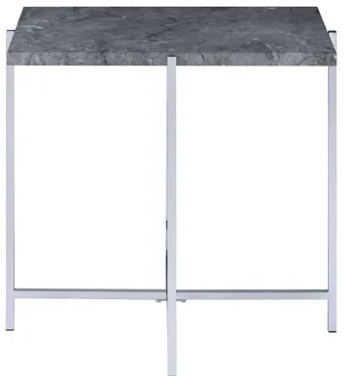 Adelae - End Table - Gray / Chrome