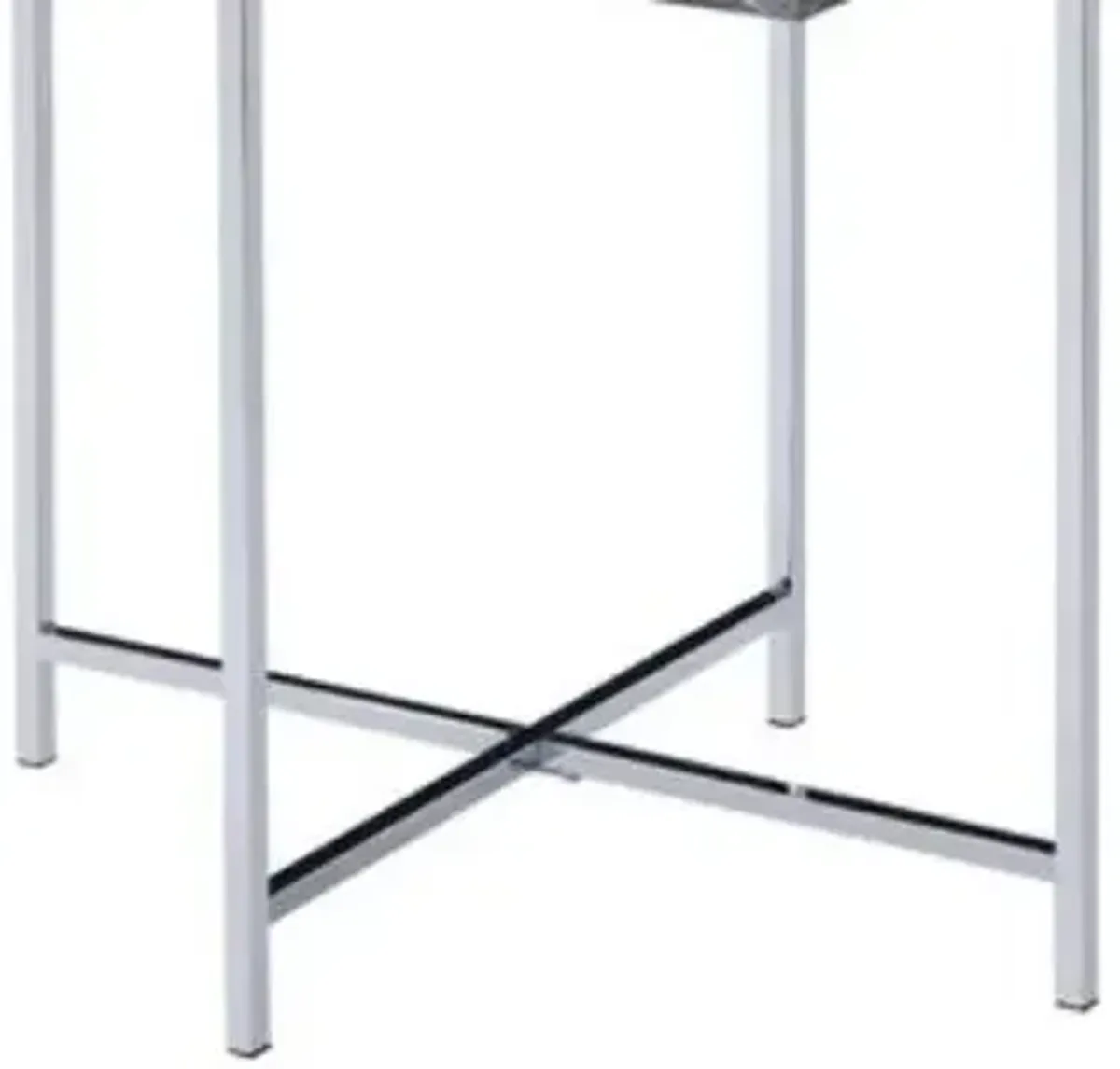 Adelae - End Table - Gray / Chrome