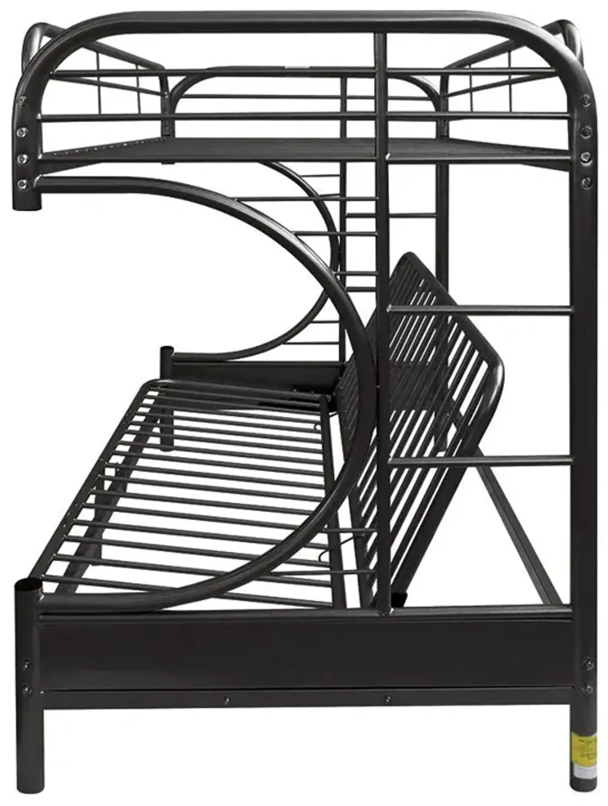 Eclipse - Twin Long Queen Futon Bunk Bed - Black