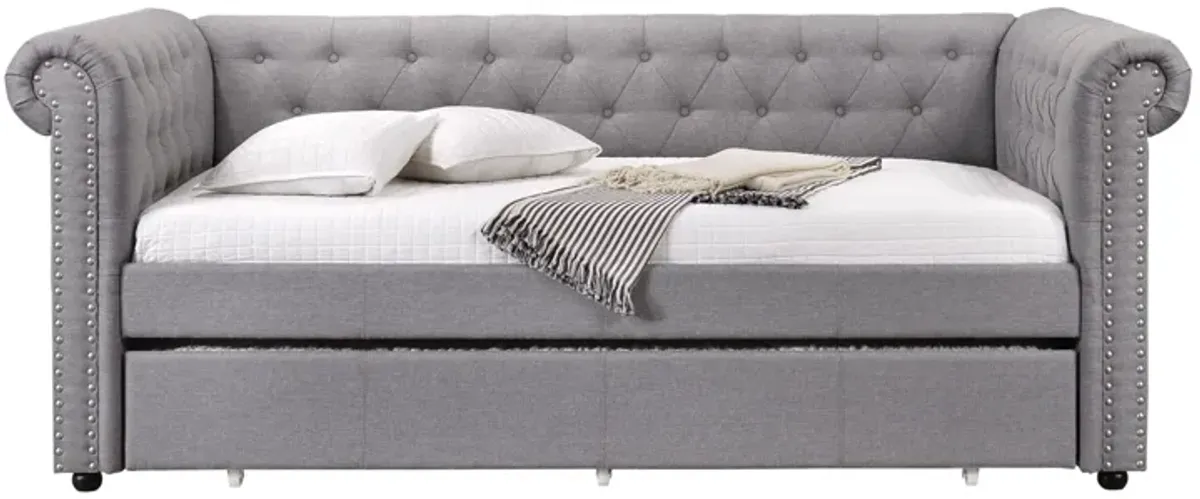 Justice - Twin Daybed With Trundle - Smoke Gray