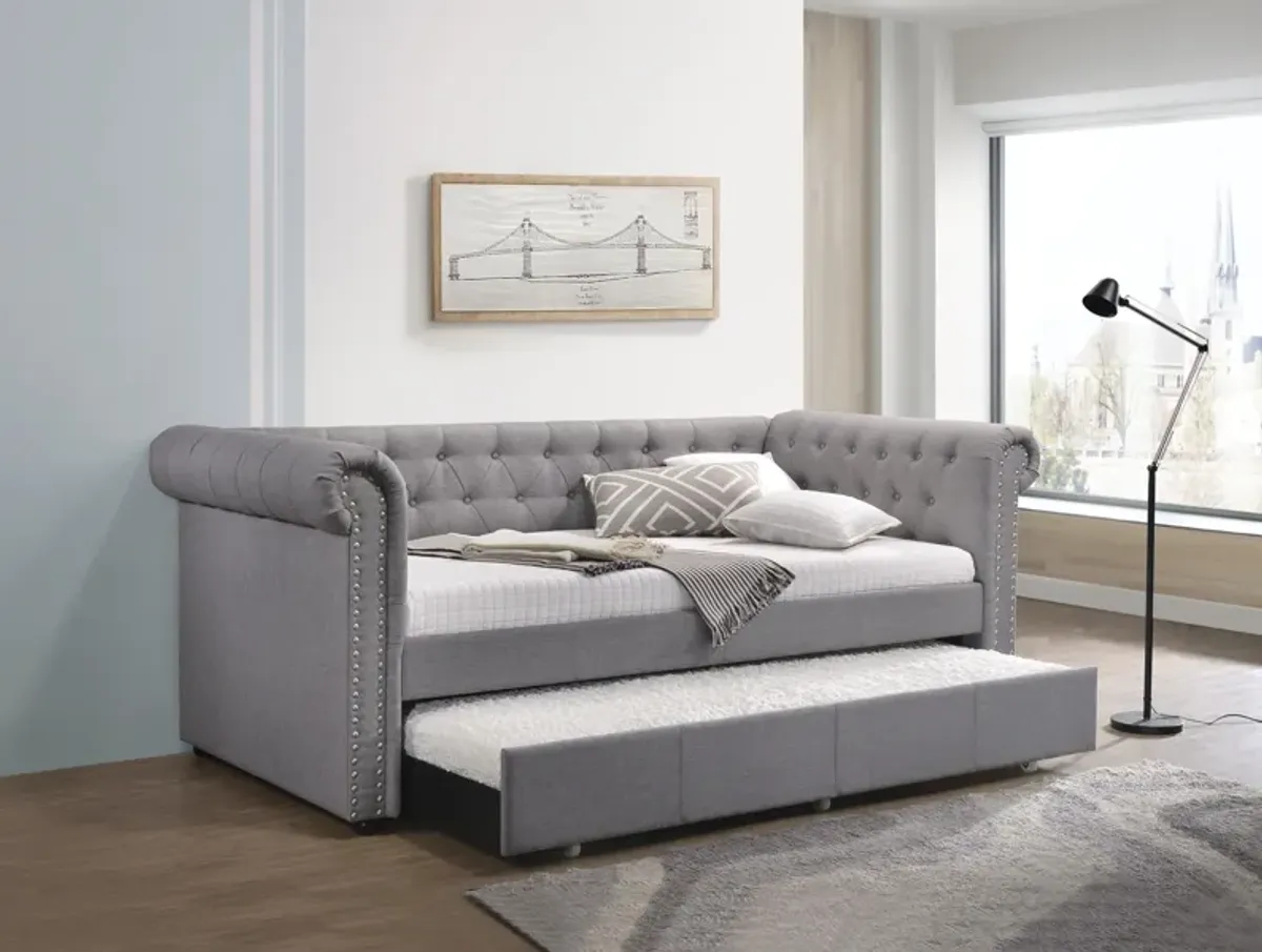 Justice - Twin Daybed With Trundle - Smoke Gray