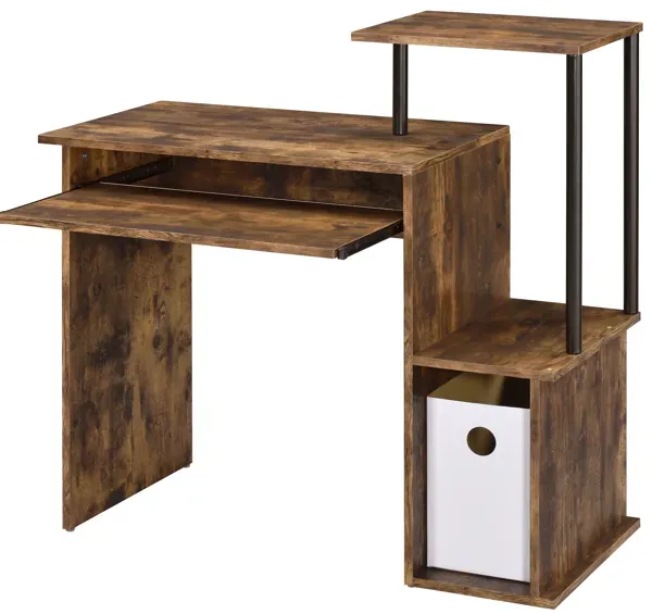 Lyphre - Computer Desk - Weathered Oak / Black