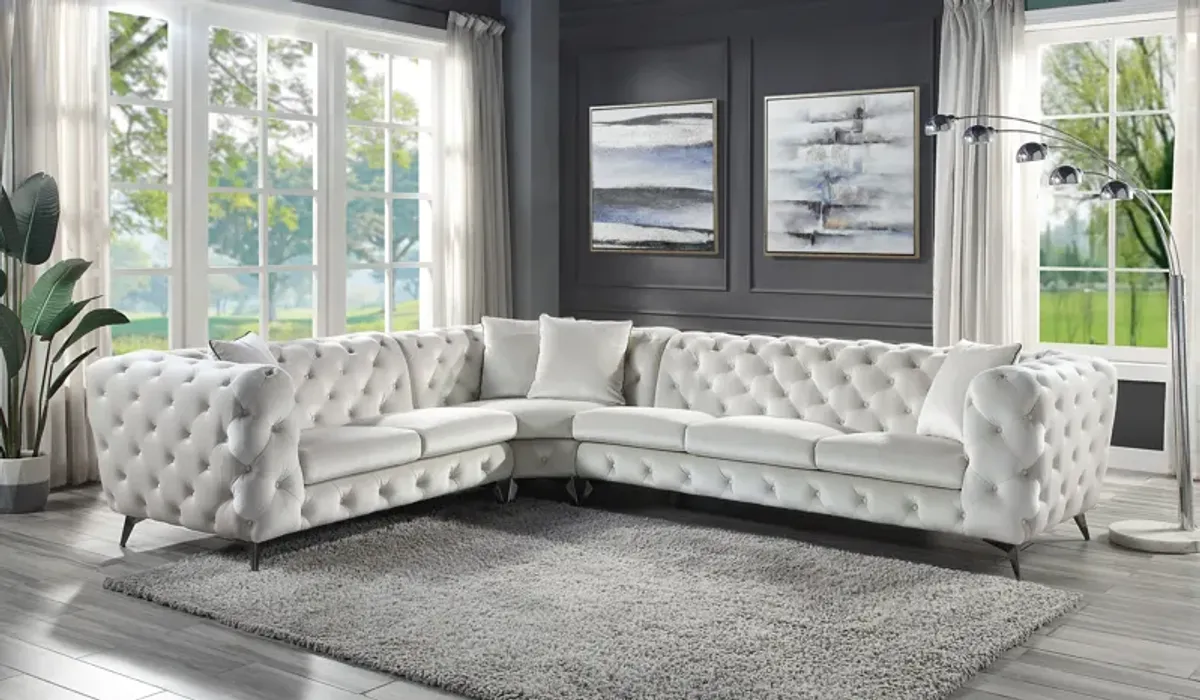 Atronia - Sectional Sofa With 4 Pillows - Beige