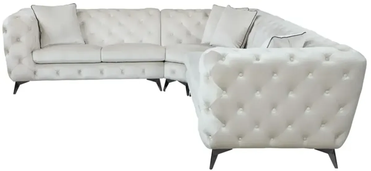 Atronia - Sectional Sofa With 4 Pillows - Beige