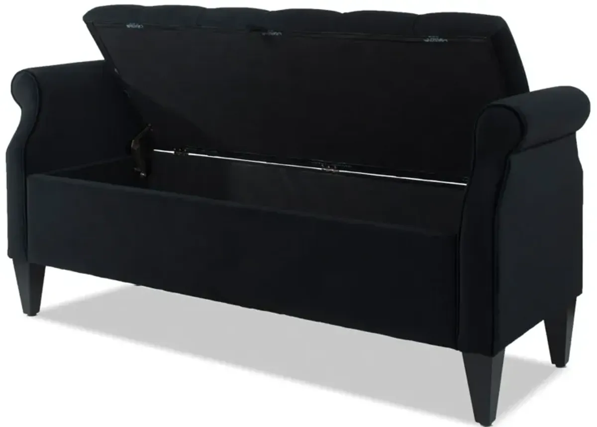 Jacqueline - Tufted Roll Arm Storage Bench