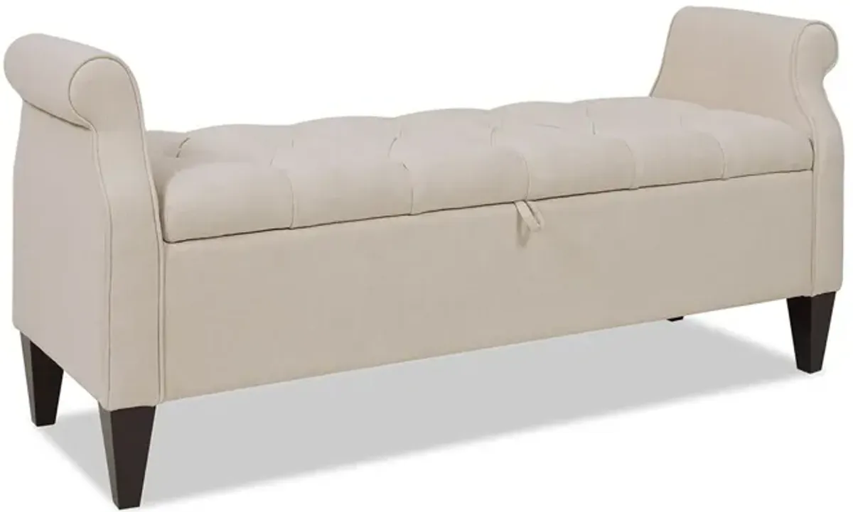 Jacqueline - Tufted Roll Arm Storage Bench