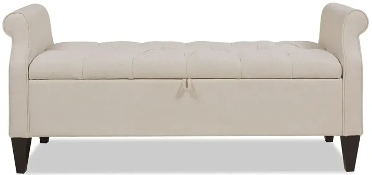 Jacqueline - Tufted Roll Arm Storage Bench