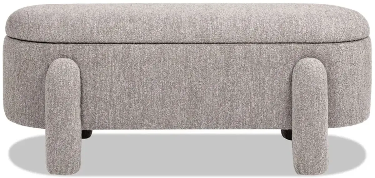 Hugo - Oval Fully Upholstered Storage Bench