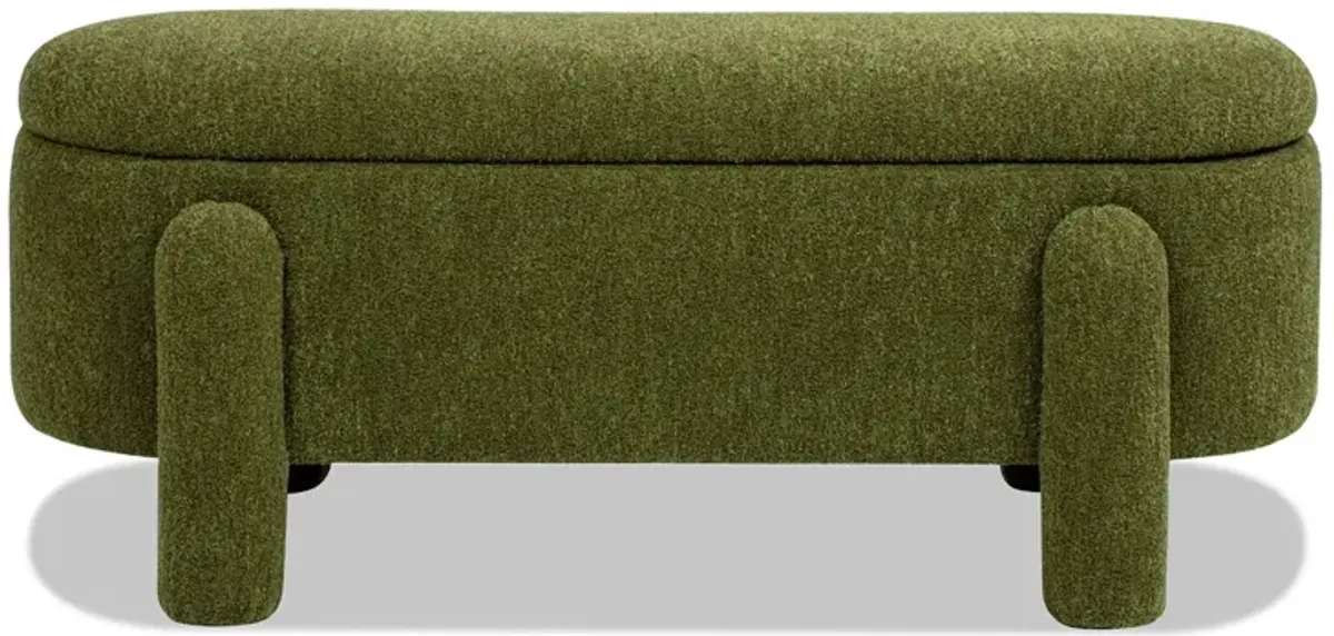 Hugo - Oval Fully Upholstered Storage Bench