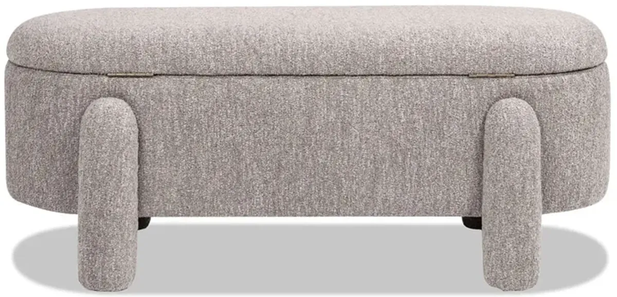 Hugo - Oval Fully Upholstered Storage Bench