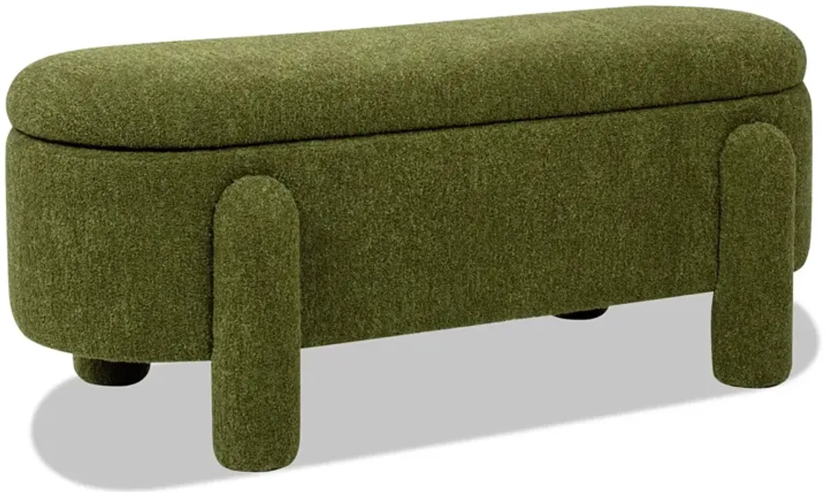 Hugo - Oval Fully Upholstered Storage Bench