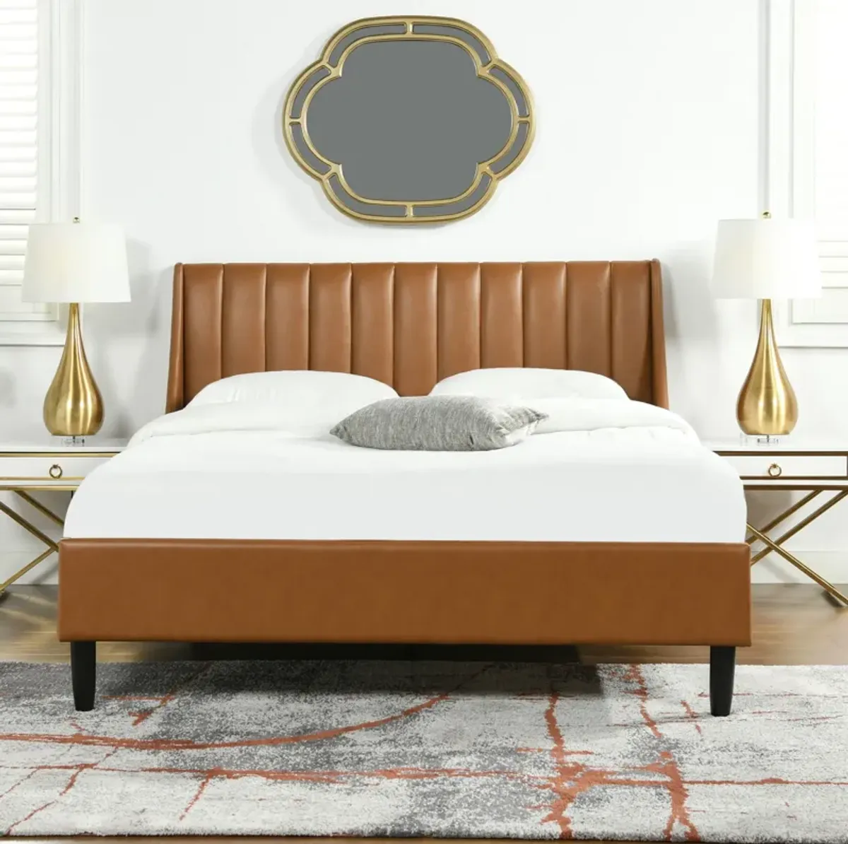 Aspen - Vertical Tufted Modern Headboard Platform Bed Set