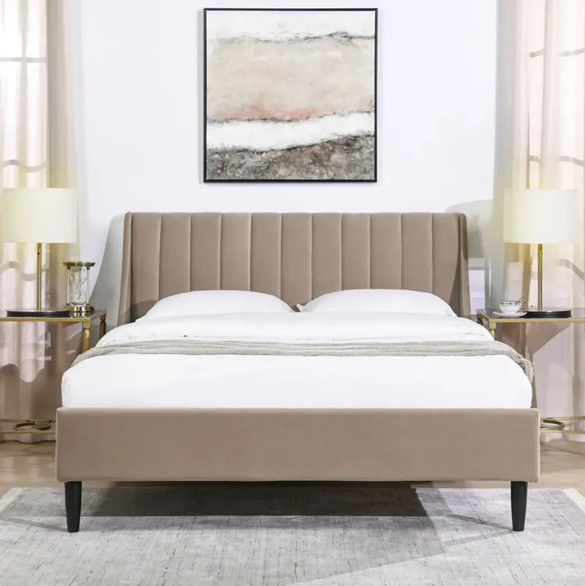 Aspen - Vertical Tufted Modern Headboard Platform Bed Set