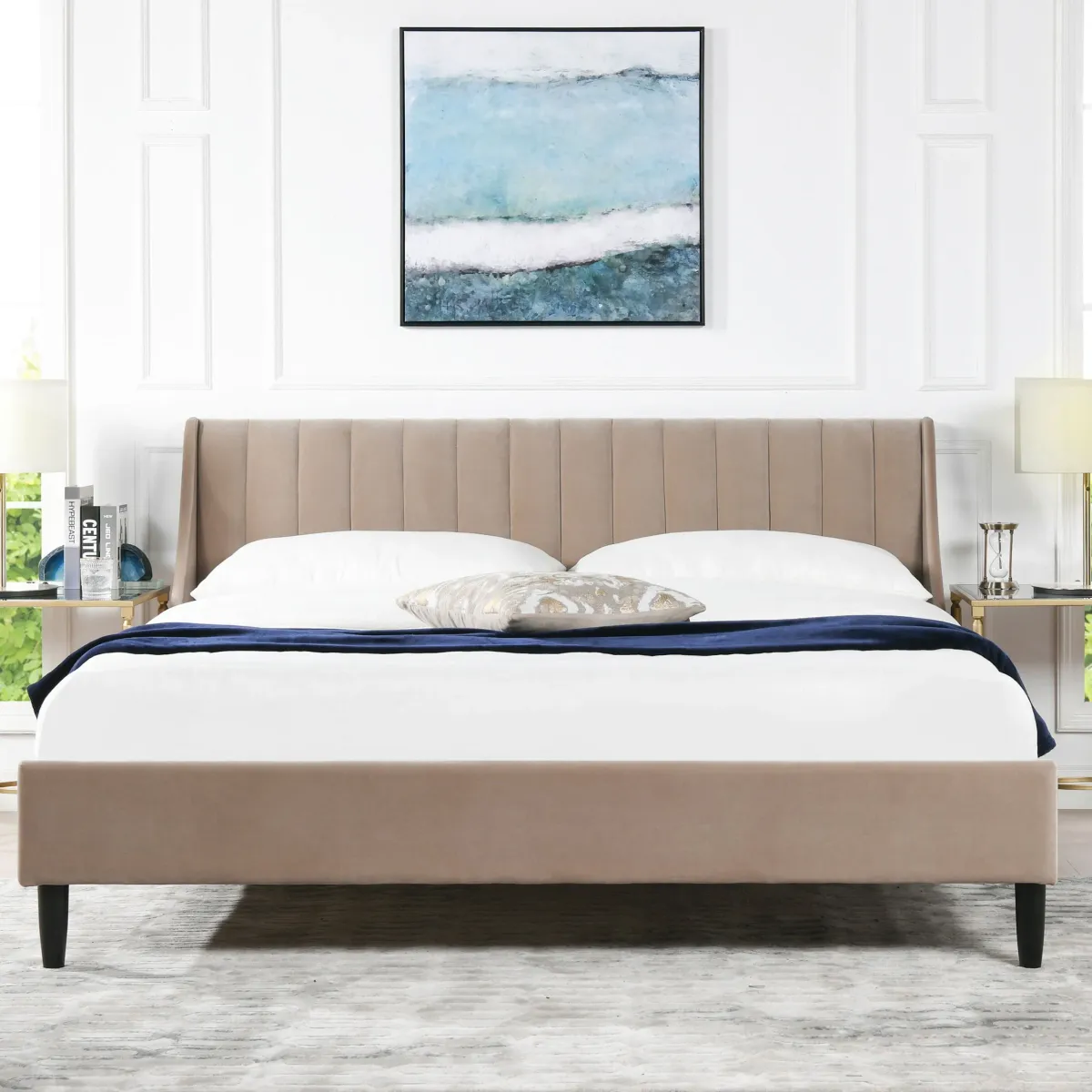 Aspen - Vertical Tufted Modern Headboard Platform Bed Set