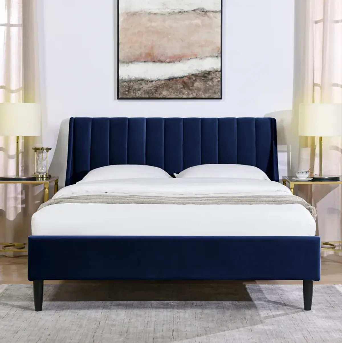 Aspen - Vertical Tufted Modern Headboard Platform Bed Set