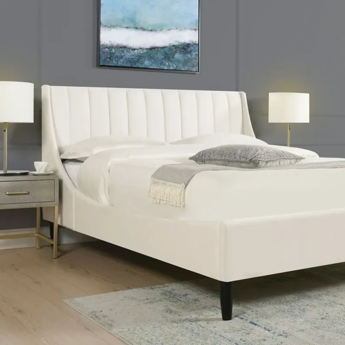 Aspen - Vertical Tufted Modern Headboard Platform Bed Set