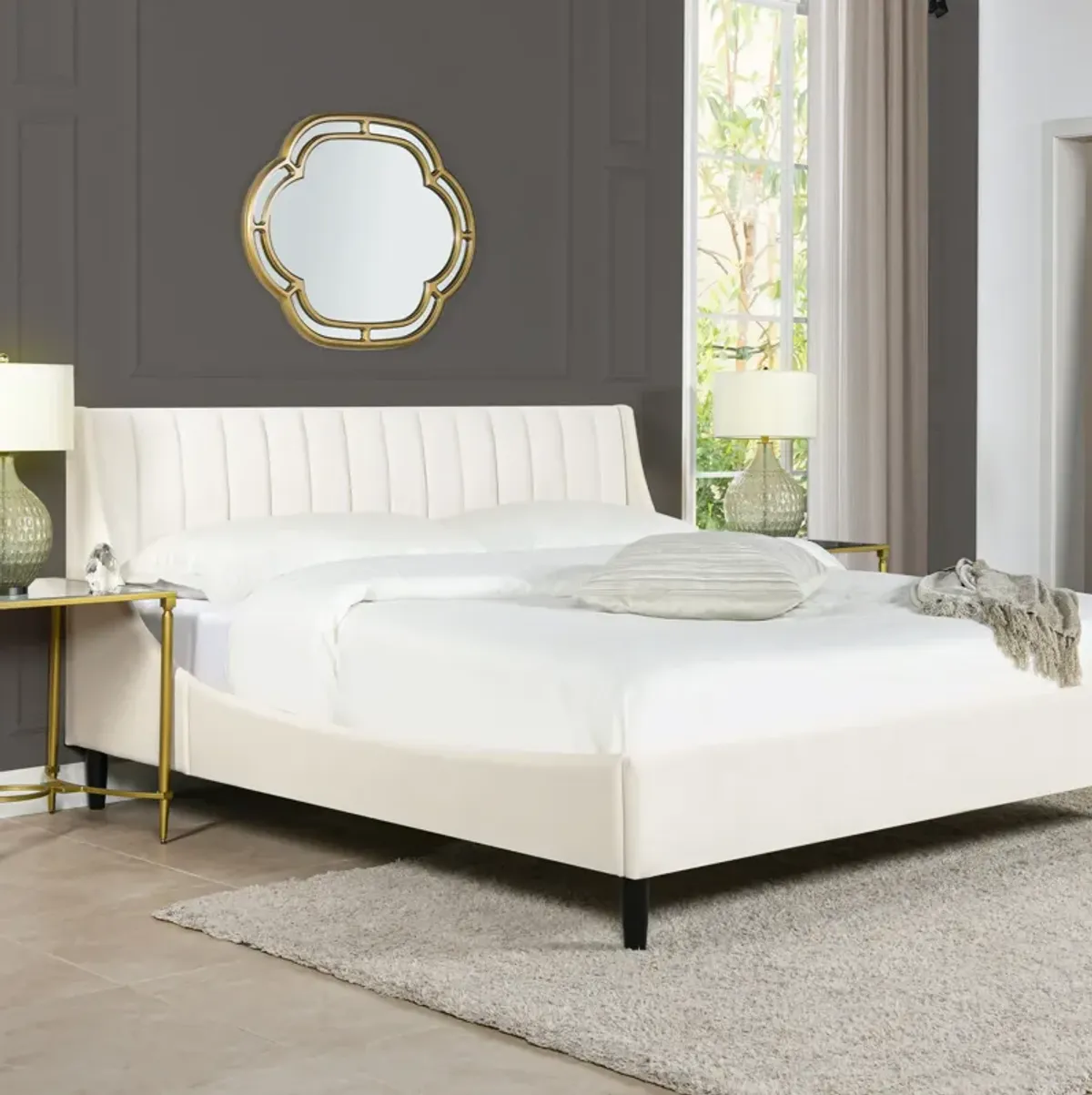 Aspen - Vertical Tufted Modern Headboard Platform Bed Set