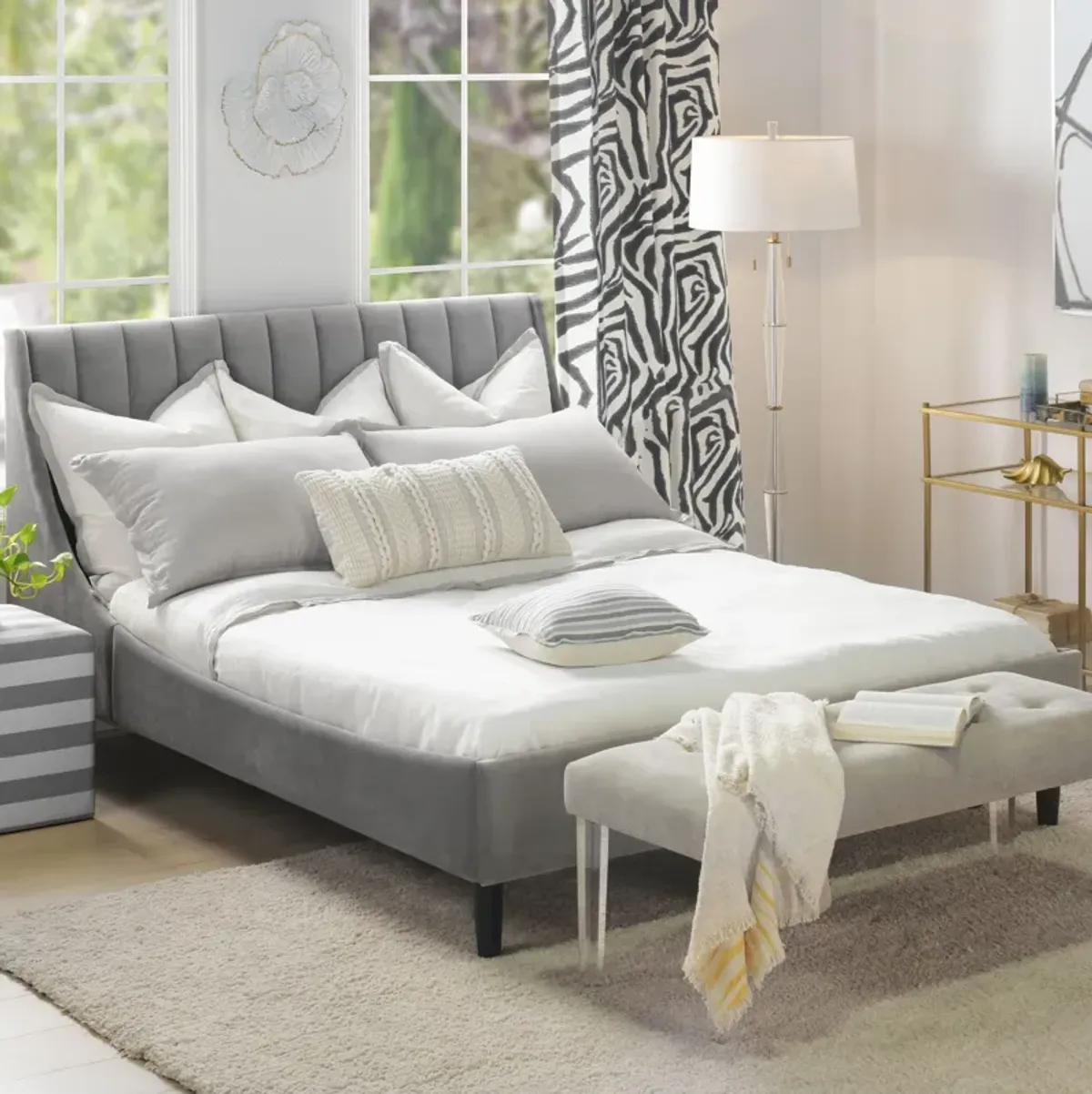 Aspen - Vertical Tufted Modern Headboard Platform Bed Set