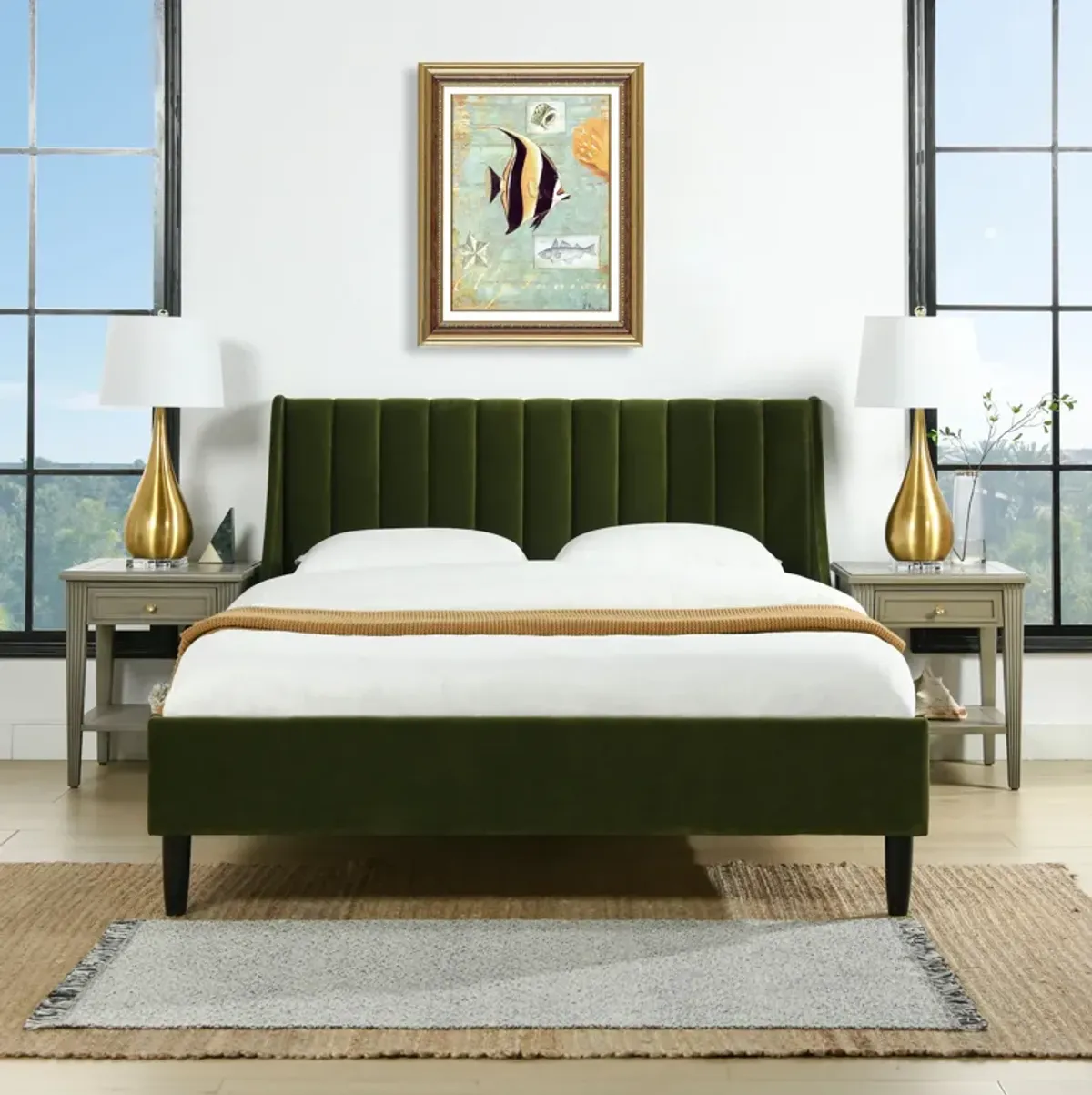 Aspen - Vertical Tufted Modern Headboard Platform Bed Set