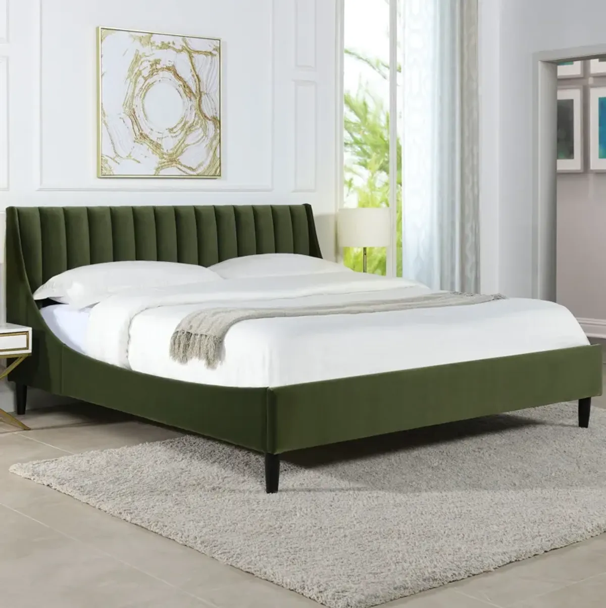 Aspen - Vertical Tufted Modern Headboard Platform Bed Set