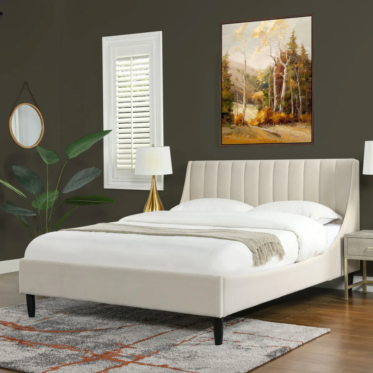 Aspen - Vertical Tufted Modern Headboard Platform Bed Set