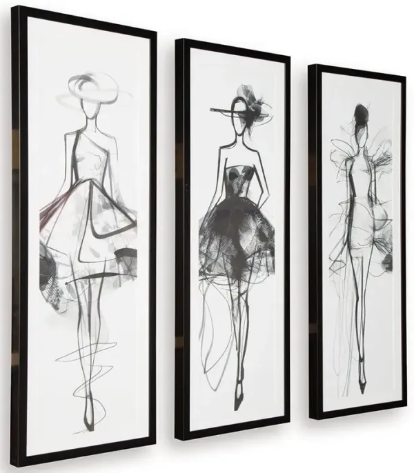 Mckerrick - Black / White - Wall Art Set (Set of 3)