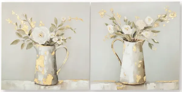 Amoryville - Taupe / Green / Gold Finish - Wall Art Set (Set of 2)