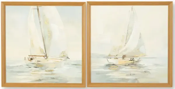 Winbrook - Gray / Tan / Gold Finish - Wall Art Set (Set of 2)
