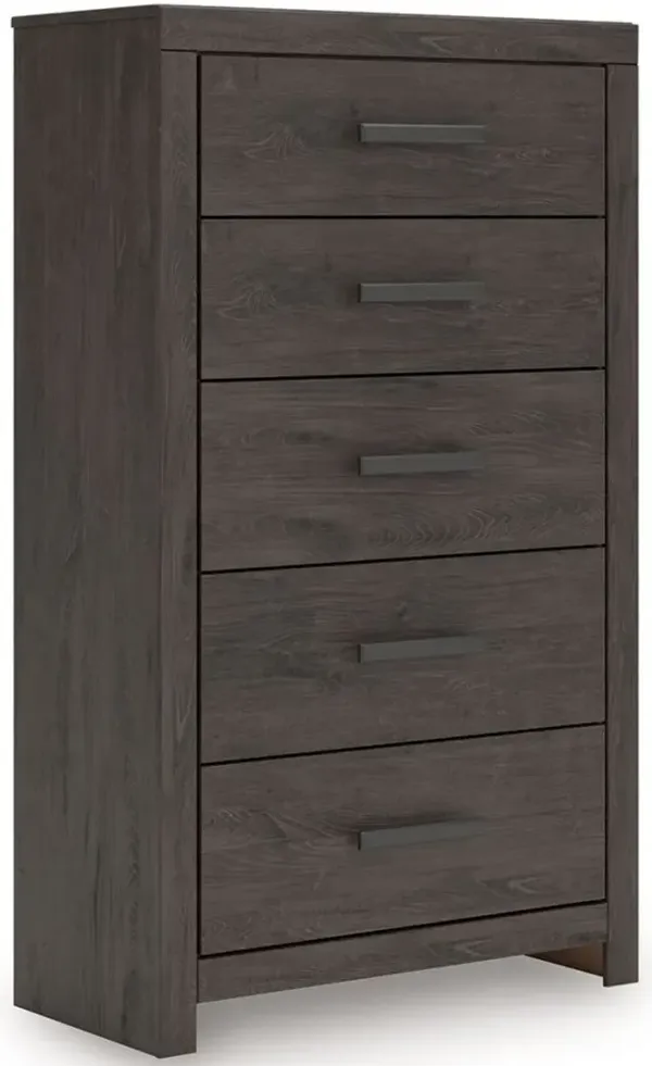 Prendonea - Charcoal - Five Drawer Chest