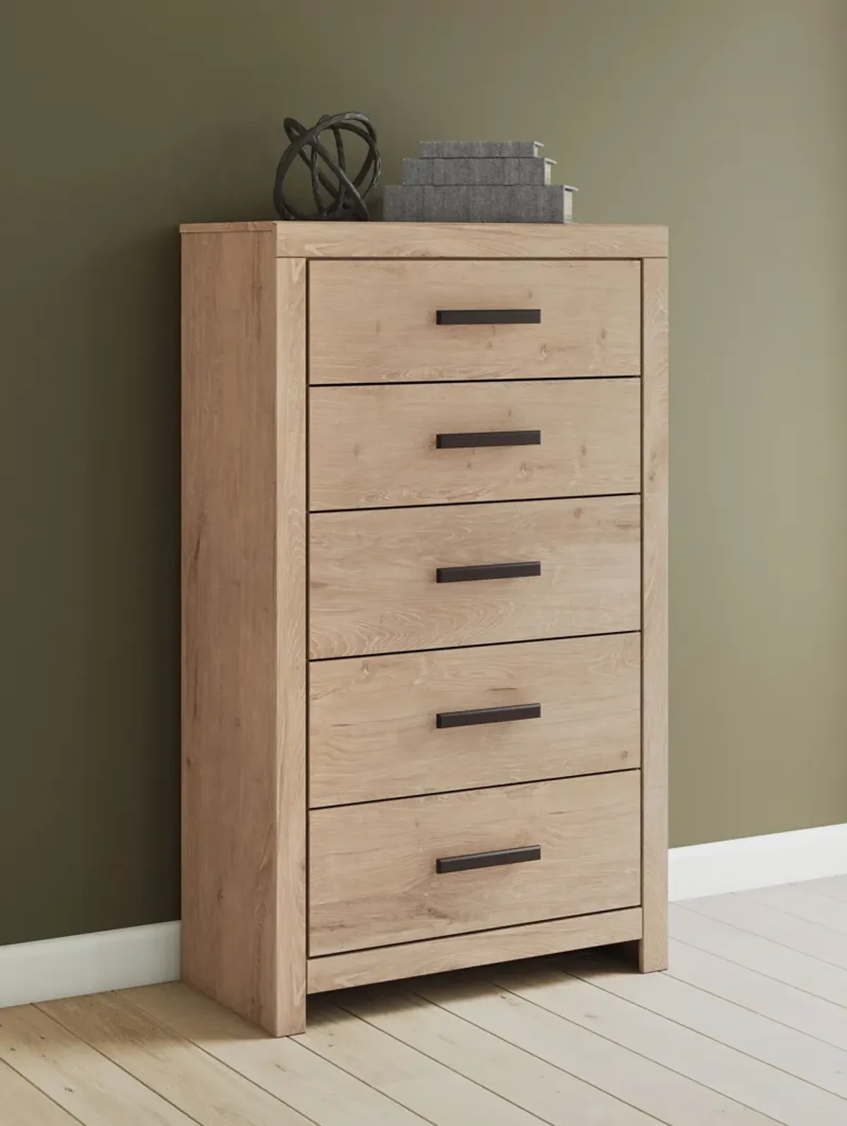 Sanginlane - Tan - Five Drawer Chest