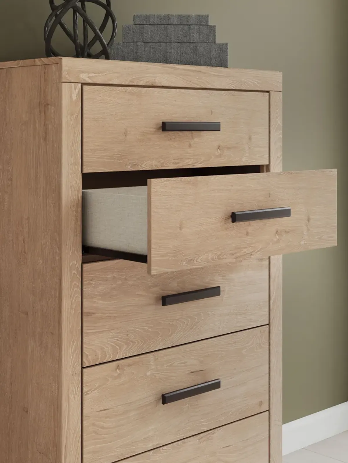 Sanginlane - Tan - Five Drawer Chest