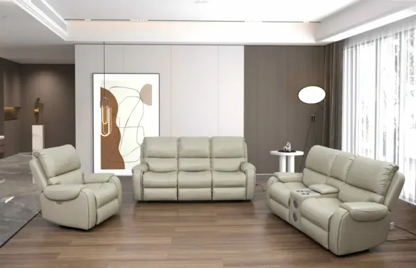 3 Piece Living Room Set: Power Reclining Sofa, Power Reclining Chair, Stationary Loveseat