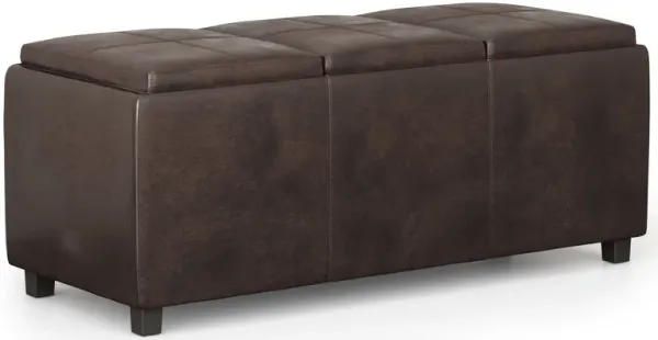 Avalon - Storage Ottoman - Distressed Brown