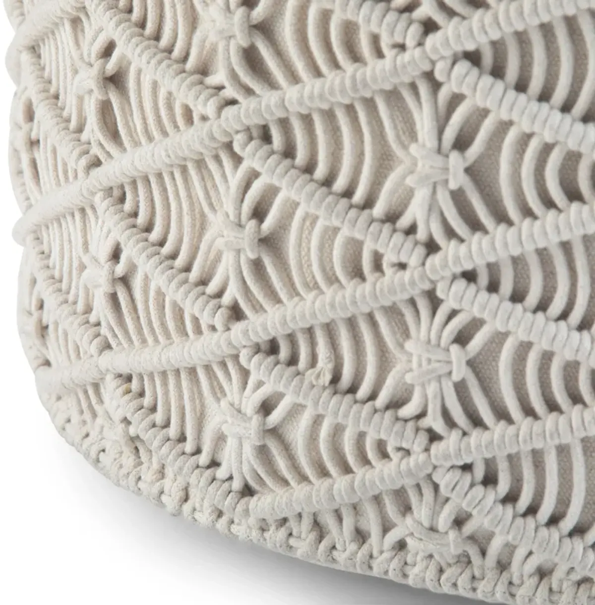 Coates - Round Macrame Pouf - Natural