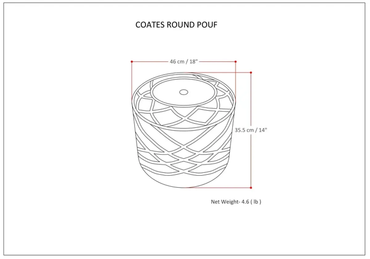 Coates - Round Macrame Pouf - Natural