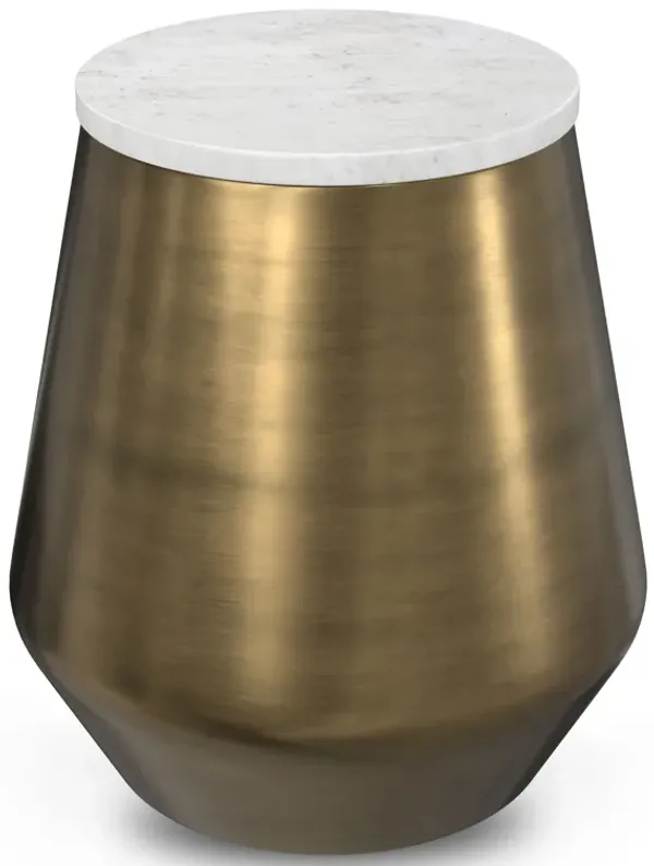 Benning - Side Table - Antique Brass / White
