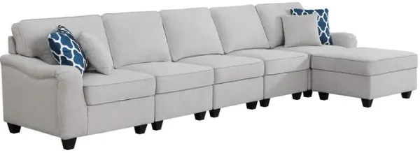 Leo - Comfor Modular Linen Sofa And Ottoman