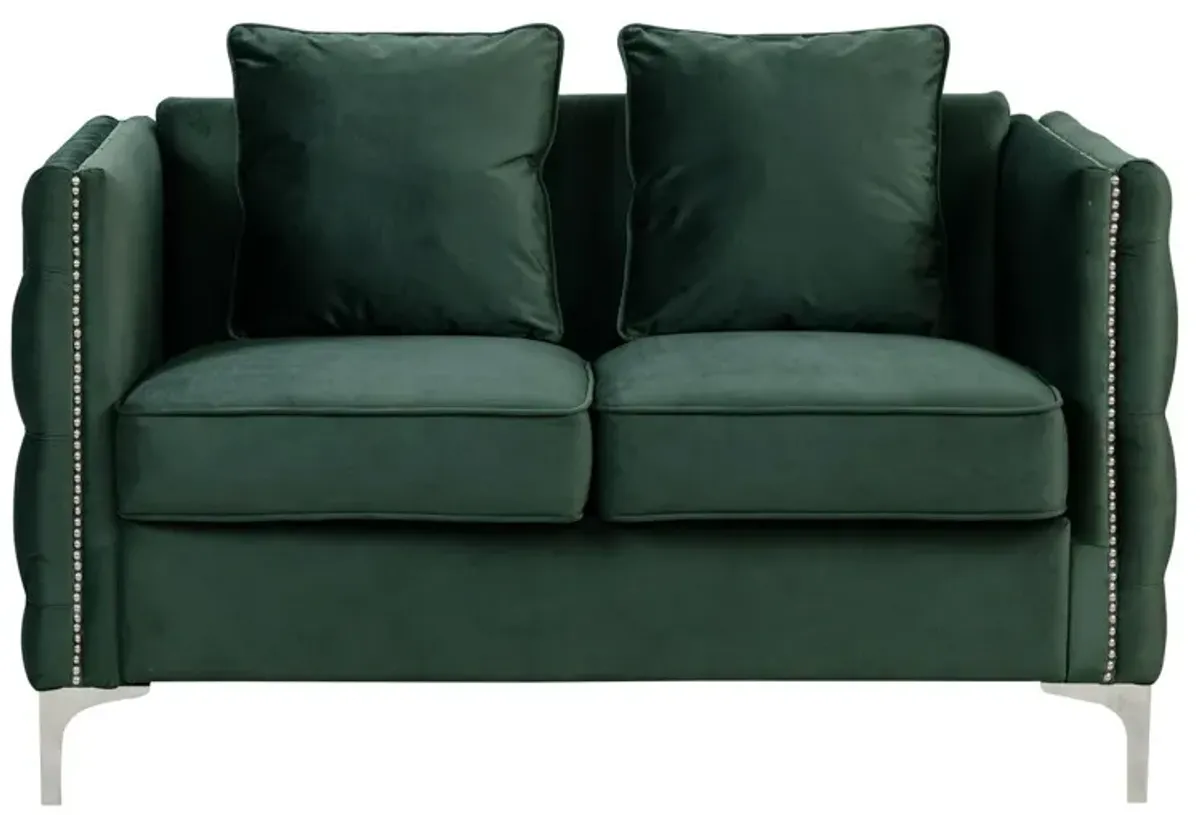 Bayberry - Velvet Loveseat With 2 Pillows