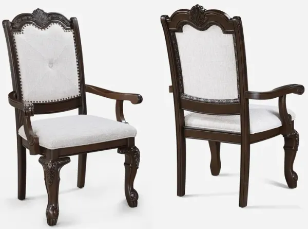 Kiera - Arm Chair (Set of 2) - Cherry Brown