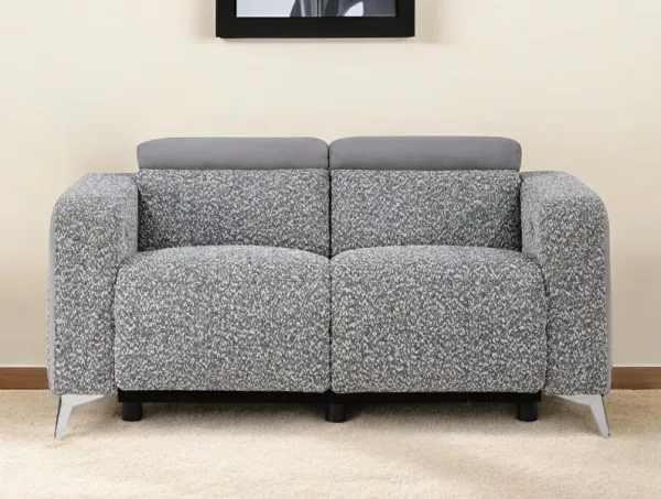 Power Reclining Loveseat - Dark Gray And Silver