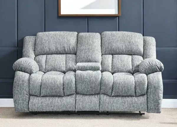 Manual Reclining Loveseat With Storage - Light Gray