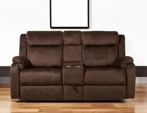 Manual Reclining Loveseat With Storage - Dark Brown
