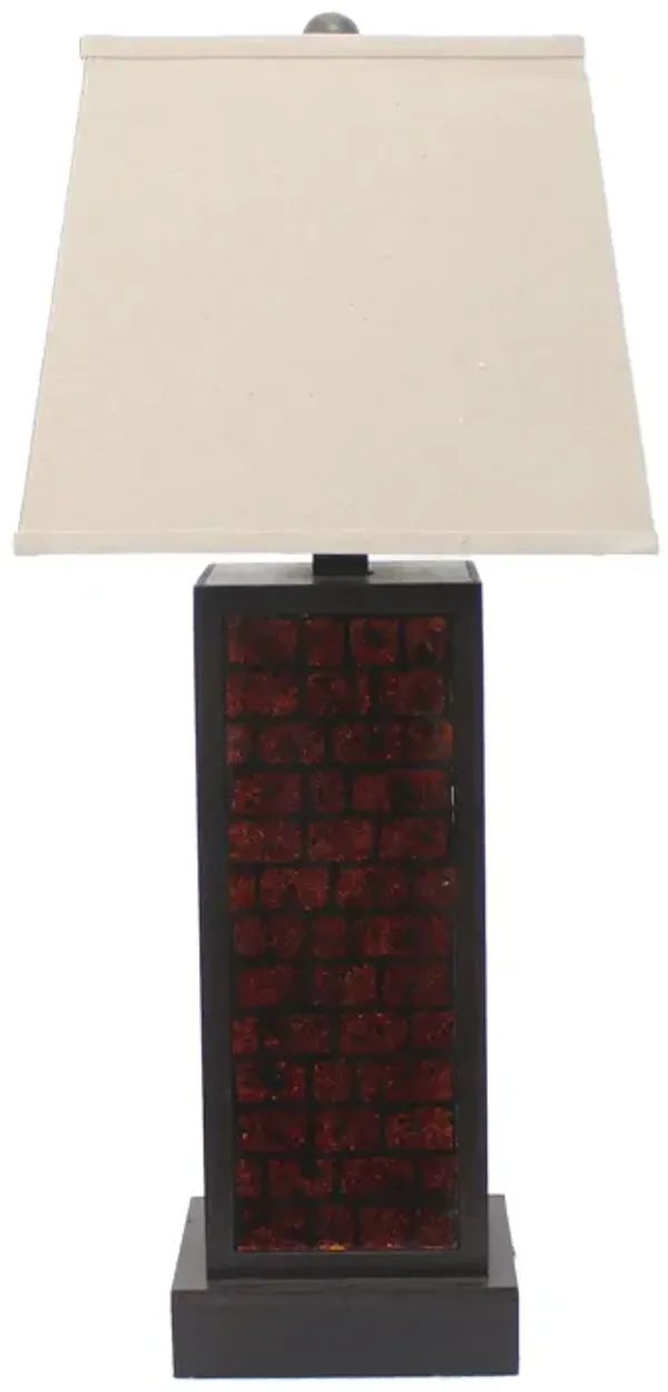 31" Metal Bedside Table Lamp With White Shade - Black