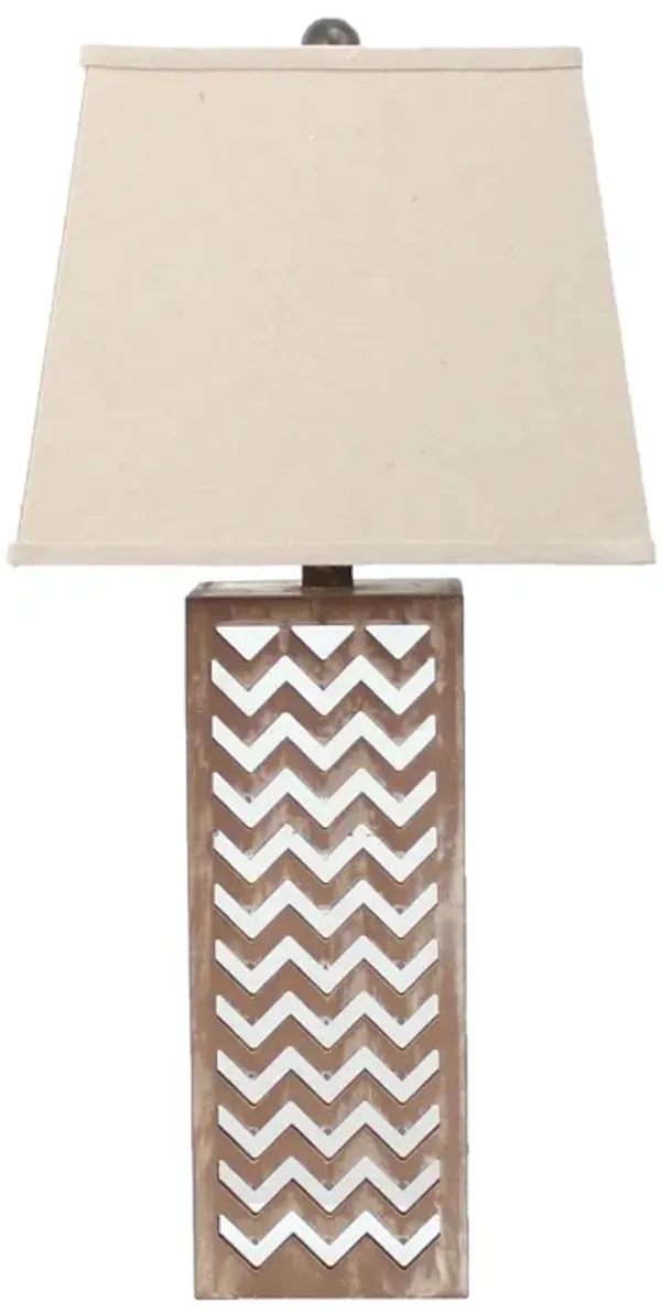 Metal Mirror Table Lamp - Tan